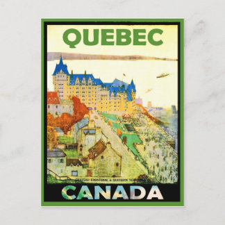 Cartão Postal Casas em Quebec, Canadá, viagem vintage