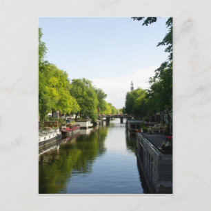 Cartão Postal Casas flutuantes no canal Prinsengracht Amsterdam