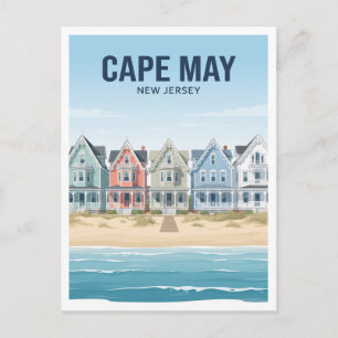 Cartão Postal Casas Vitorianas à Beira-Mar de Cape May Nova Jers
