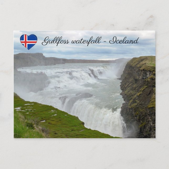 Cartão Postal Cascata de Gullfoss - Sudoeste da Islândia (Frente)