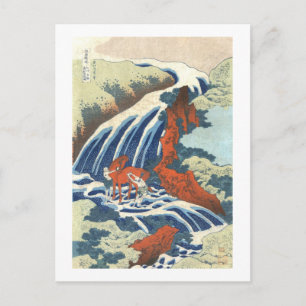Cartão Postal Cascata e cavalo, Katsushika Hokusai