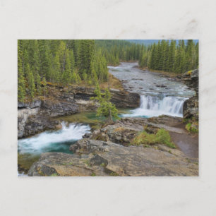 Cartão Postal Cascata Nas Montanhas Rochosas Canadianas