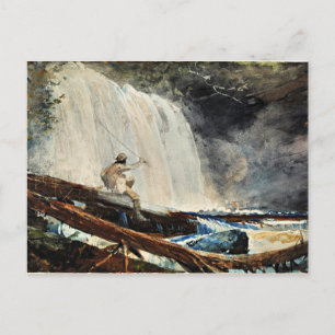 Cartão Postal Cascata nos Adirondacks, belas artes por W. Homer