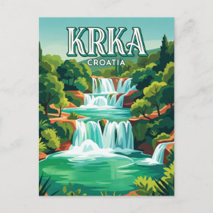 Cartão Postal Cascatas do Parque Nacional Krka Croácia