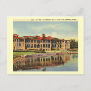 Cartão Postal Casino, Belle Isle Park, Detroit Vintage