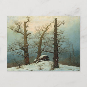 Cartão Postal Caspar David Friedrich Cairn em neve