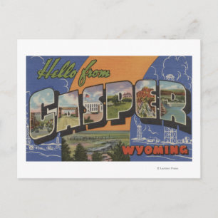 Cartão Postal Casper, Wyoming - Cenas com Letras Grandes