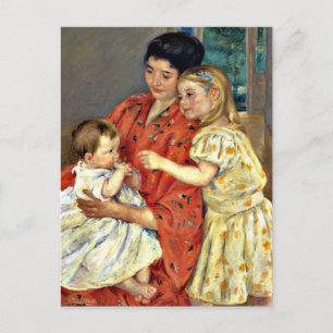 Cartão Postal Cassatt - Mãe e Sara Admirando o Bebê,