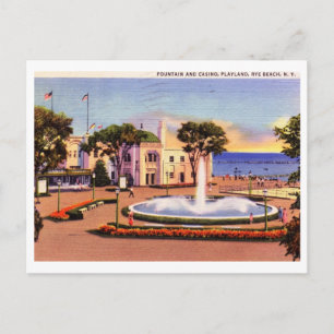 Cartão Postal Cassino, Playland, Rye, Nova York Vintage