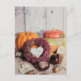 Cartão Postal Castanha-do-mato-seca sazonal e abóbora-da-índia