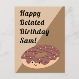 Cartão Postal Castanho, Chocolate, Sprinkles Doughnut | Aniversá