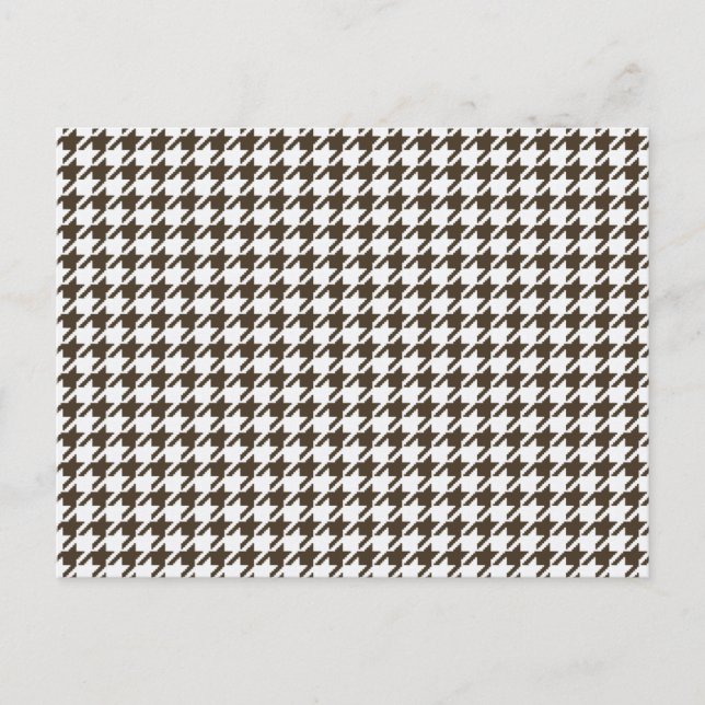 Cartão Postal Castanho E Branco Combinações Houndstooth (Frente)