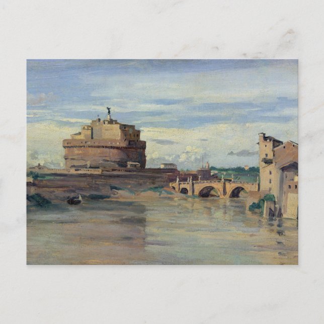 Cartão Postal Castel Sant' Angelo e o rio Tiber, Roma (Frente)