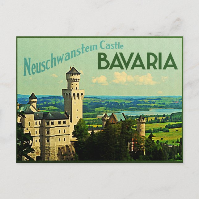 Cartão Postal Castelo Baviera Alemanha Neuschwanstein (Frente)