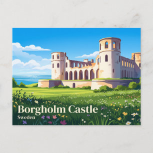 Cartão Postal Castelo Borgholm Suécia