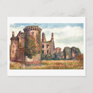 Cartão Postal Castelo Caerlaverock vintage em Dumfries, Escócia