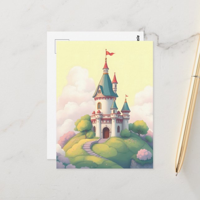 Cartão Postal Castelo caprichoso com jardim verde (Frente/Verso In Situ)