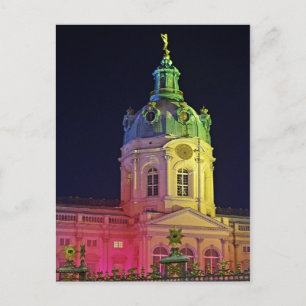 Cartão Postal castelo charlottenburg Berlim Alemanha iluminada