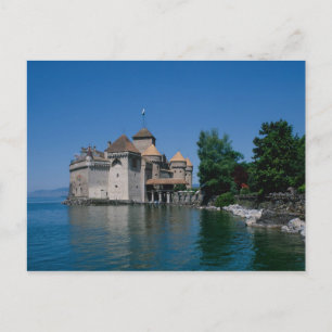 Cartão Postal Castelo Chillon, Lago de Genebra, Cantão de Vaud,