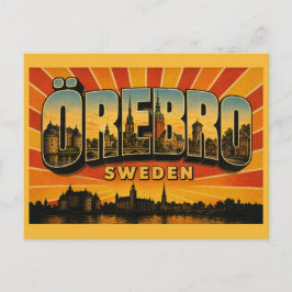 Cartão Postal Castelo da Ilha de Örebro Suécia
