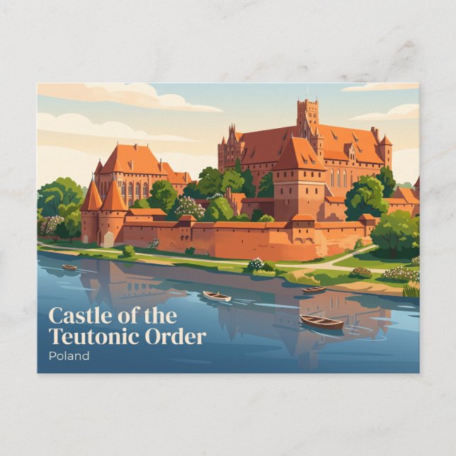 Cartão Postal Castelo da Ordem Teutônica, Malbork, Polônia (Frente)