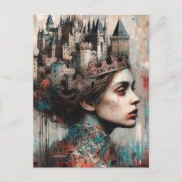 Cartão Postal Castelo da Rainha Leiteira Fada na Cabeça