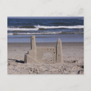 Cartão Postal castelo de areia, cidade do oceano