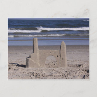 Cartão Postal castelo de areia, cidade do oceano