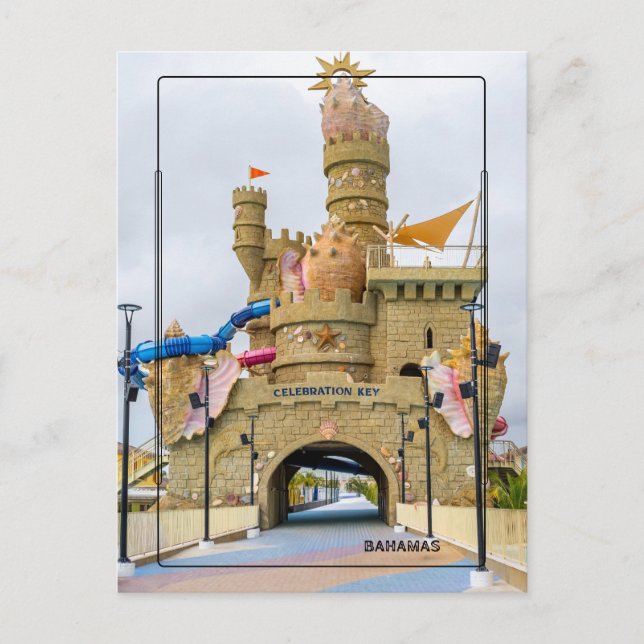 Cartão Postal Castelo de Areia Gigante – Celebration Key, Grande (Frente)