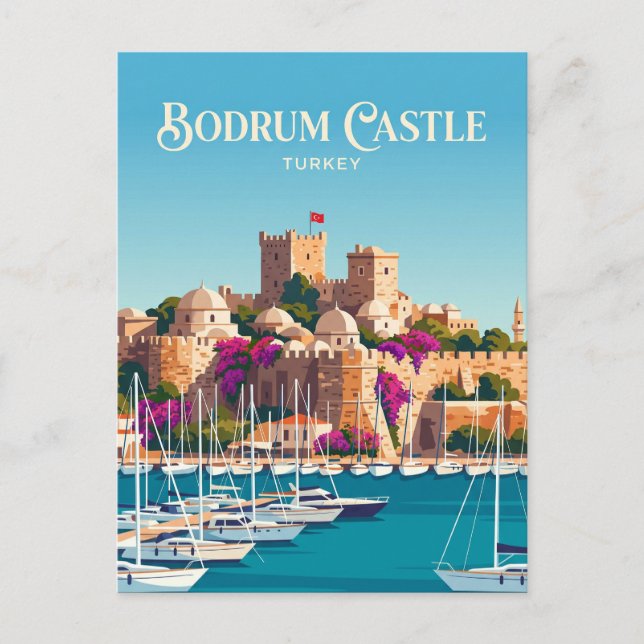 Cartão Postal Castelo de Bodrum Turquia (Frente)