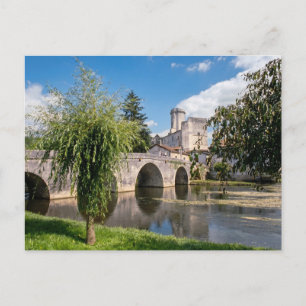 Cartão Postal Castelo de Bourdeilles e Ponte de Pedra, França