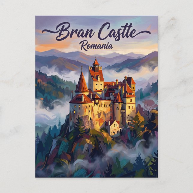 Cartão Postal Castelo de Bran Romênia (Frente)