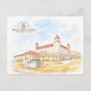 Cartão Postal Castelo de Bratislava, Bratislava, Eslováquia, Pai