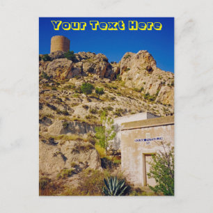 Cartão Postal Castelo de Castalla Personalizável, Cartão-posta