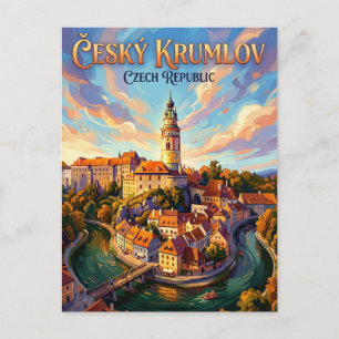 Cartão Postal Castelo de Cesky Krumlov República Tcheca