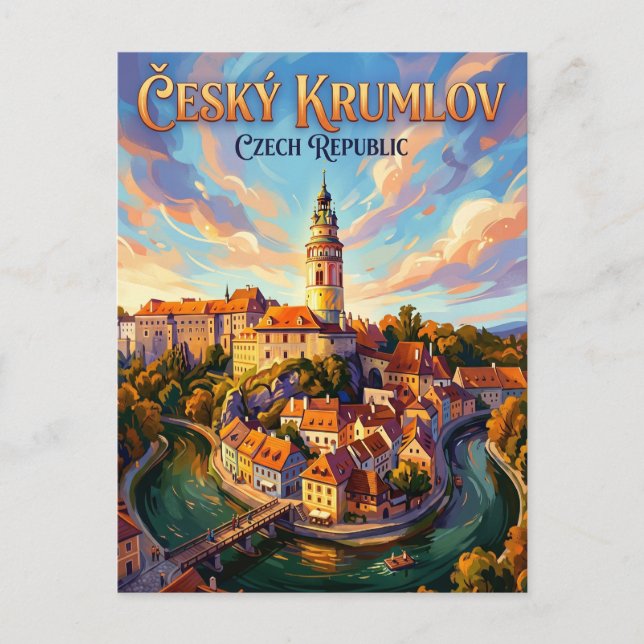 Cartão Postal Castelo de Cesky Krumlov República Tcheca (Frente)