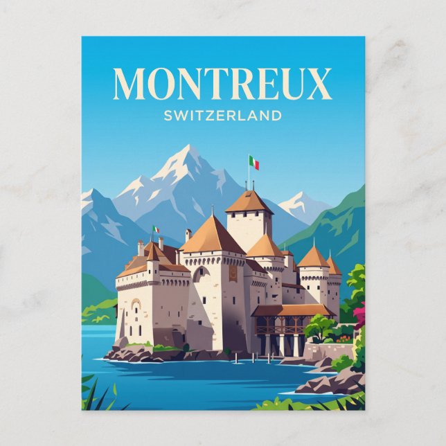 Cartão Postal Castelo de Chillon Suíça (Frente)