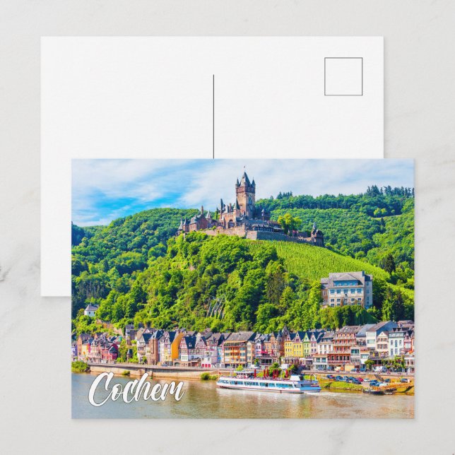 Cartão Postal Castelo de Cochem, Alemanha (Frente/Verso)