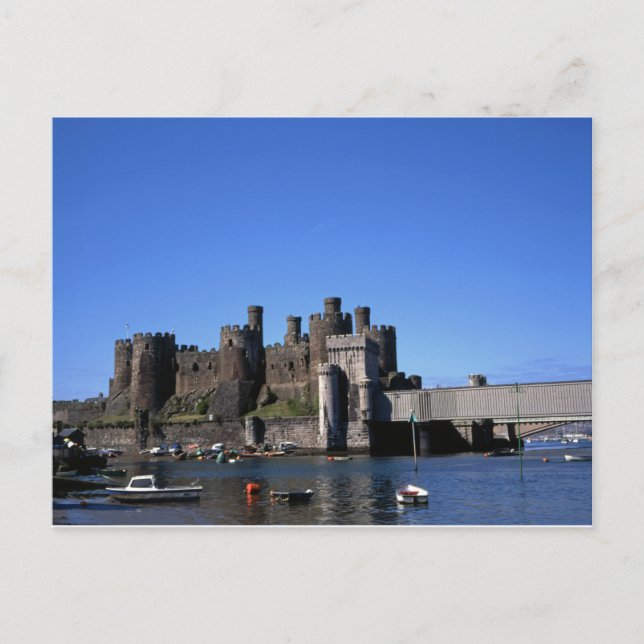Cartão Postal Castelo de Conwy Norte do País de Gales (Frente)