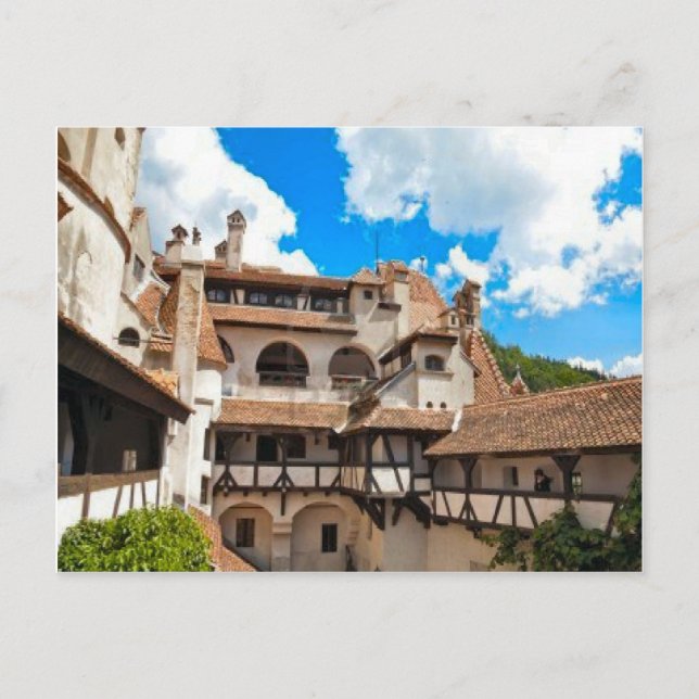 Cartão Postal Castelo de Drácula, Bran, Dentro das paredes (Frente)