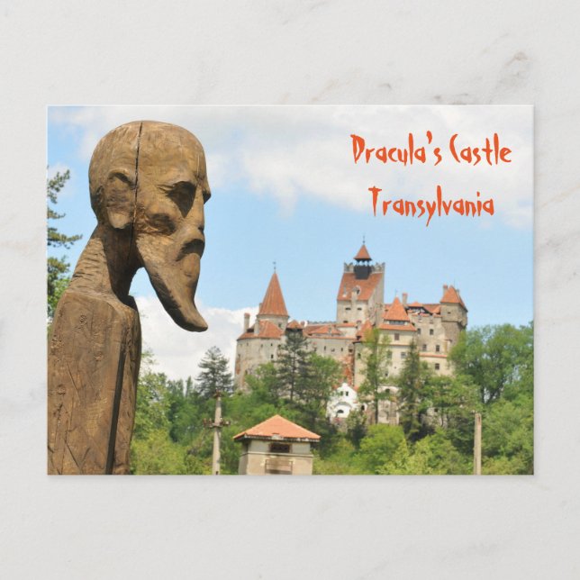 Cartão Postal Castelo de Drácula em Bran, Brasov, Transilvânia (Frente)
