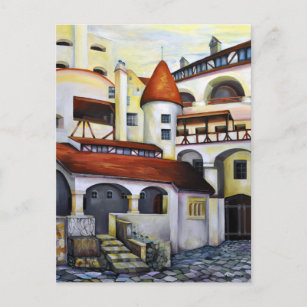 Cartão Postal Castelo de Dracula - Interior Courtyard