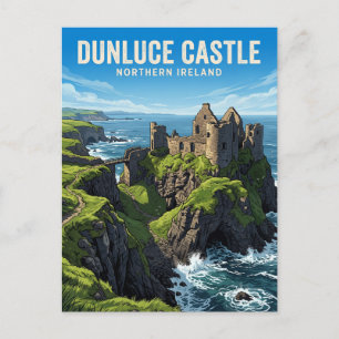 Cartão Postal Castelo de Dunluce Irlanda do Norte
