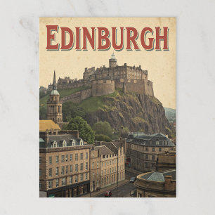 Cartão Postal Castelo de Edinburgh em Tones Vintage