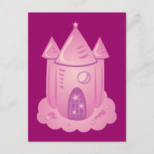 Cartão Postal Castelo de Fairytale Rosa