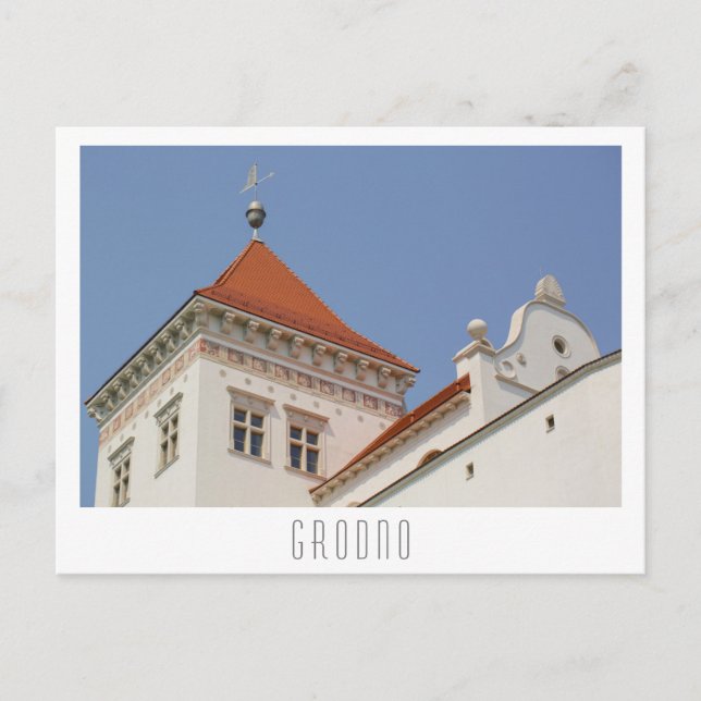 Cartão Postal Castelo de Grodno Belarus City Architecture (Frente)