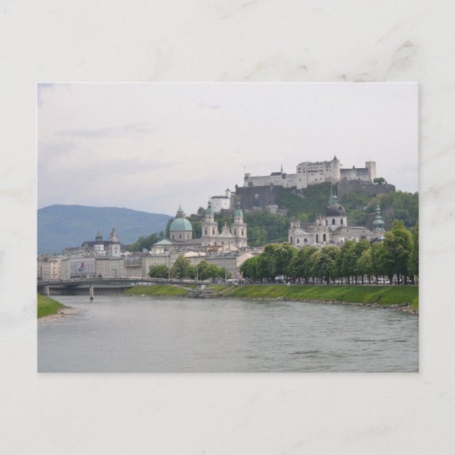 Cartão Postal Castelo de Hohensalzburg, Salzburg, Áustria (Frente)