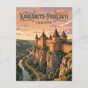 Cartão Postal Castelo de Kamianets-Podilskyi Ucrânia