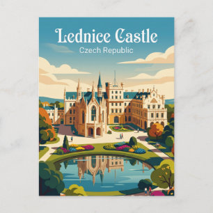 Cartão Postal Castelo de Lednice República Tcheca