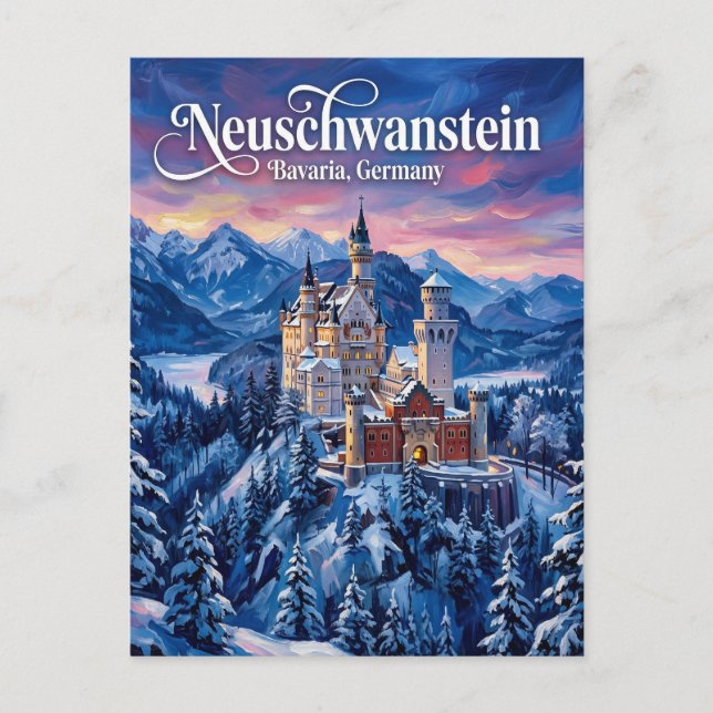 Cartão Postal Castelo de Neuschwanstein Alemanha (Frente)